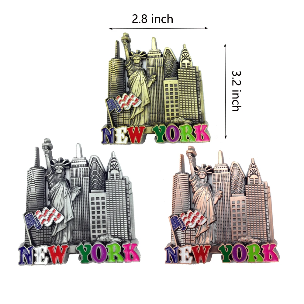 Top Quality Strong Refrigerator Magnets Metal Fridge Magnet Custom New York City Souvenir Gift