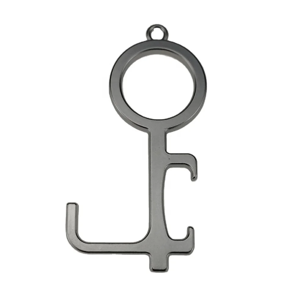Brass Keychain Edc Door Opener, Button Tool Door Opener Keychain