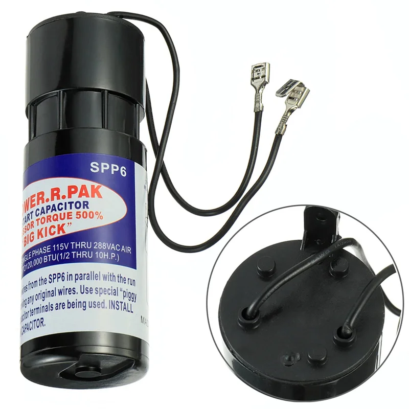 SPP6 Hard Start Capacitor Kit Compatible with HVAC Compressor - Replaces AP4502872 35702 DST-6 ERPP6 HS