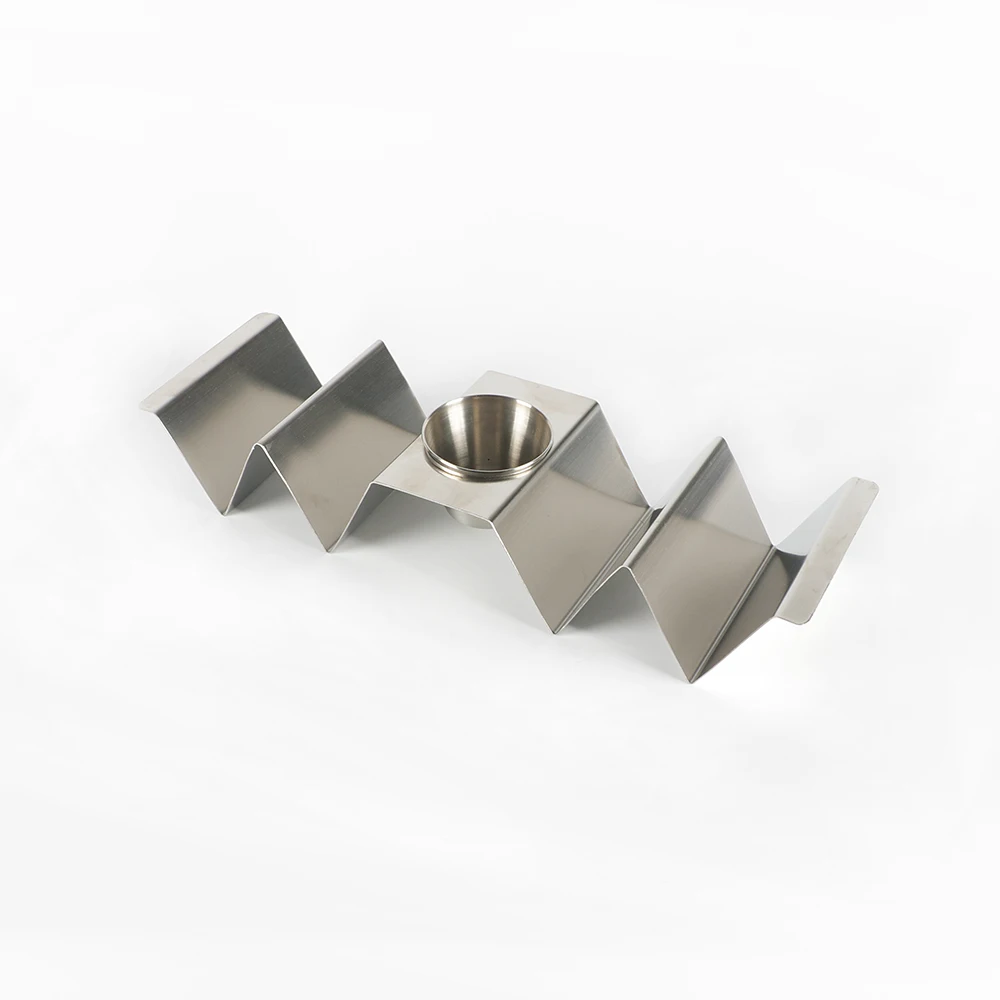 4 pack  restaurant serving stainless steel mexican taco holder