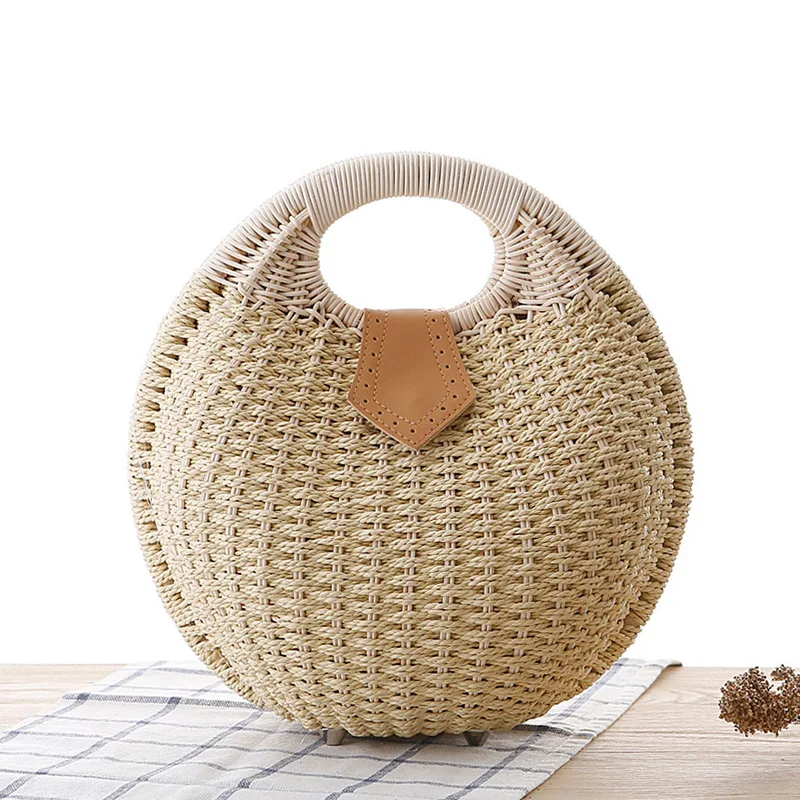 BM9821 2022 Fashion Summer Shell Shape Straw Beach Tote Hand Bag Women Handbags