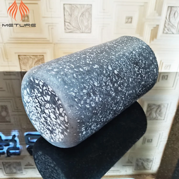 High Cylindrical grey Terrazzo style cement flower pot