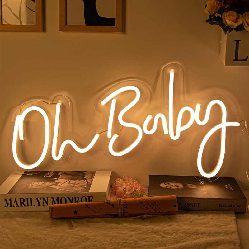 wholesale custom neon light sign led acrylic oh baby neon sign for home