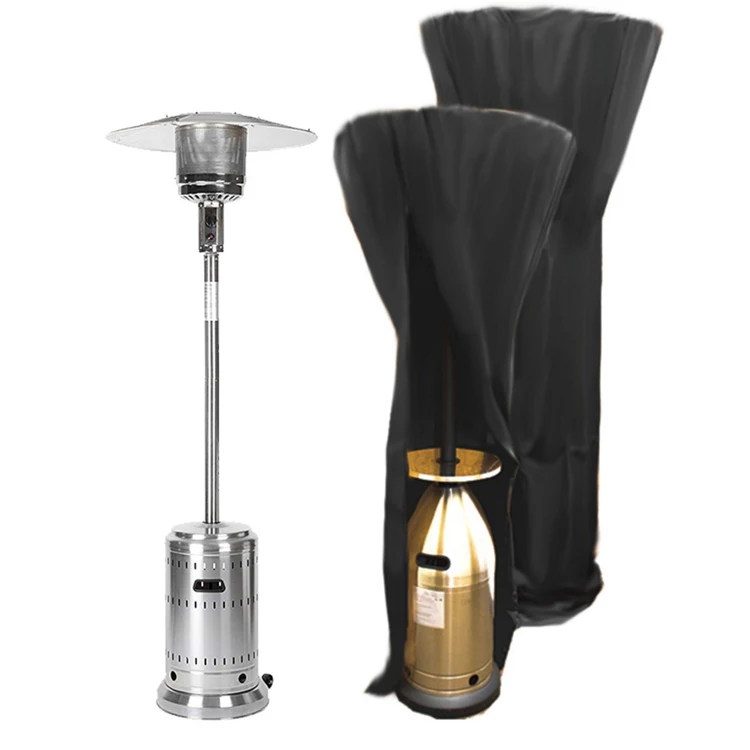 
 Черный сверхпрочный чехол для наружного обогревателя патио 210D из Оксфорда, водонепроницаемый чехол для стоячего обогревателя патио на молнии  