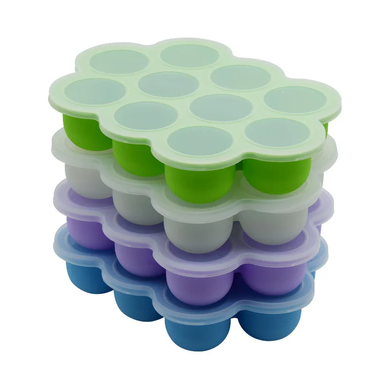 10 Holes Baby Silicone Food Supplement Container 100% food grade BPA free freezer tray silicone egg bites molds for instant pot