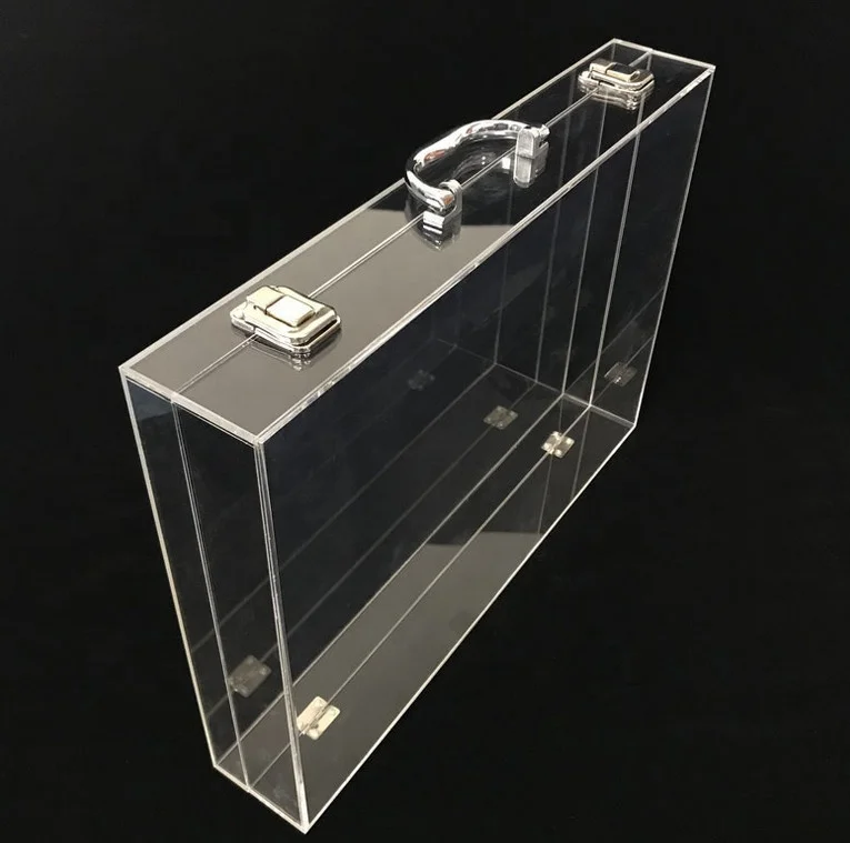 Индивидуальные экологически чистые прозрачные акриловые портфели/чемоданы портативные прочные товары полированные поверхности перерабатываемые картонные коробки