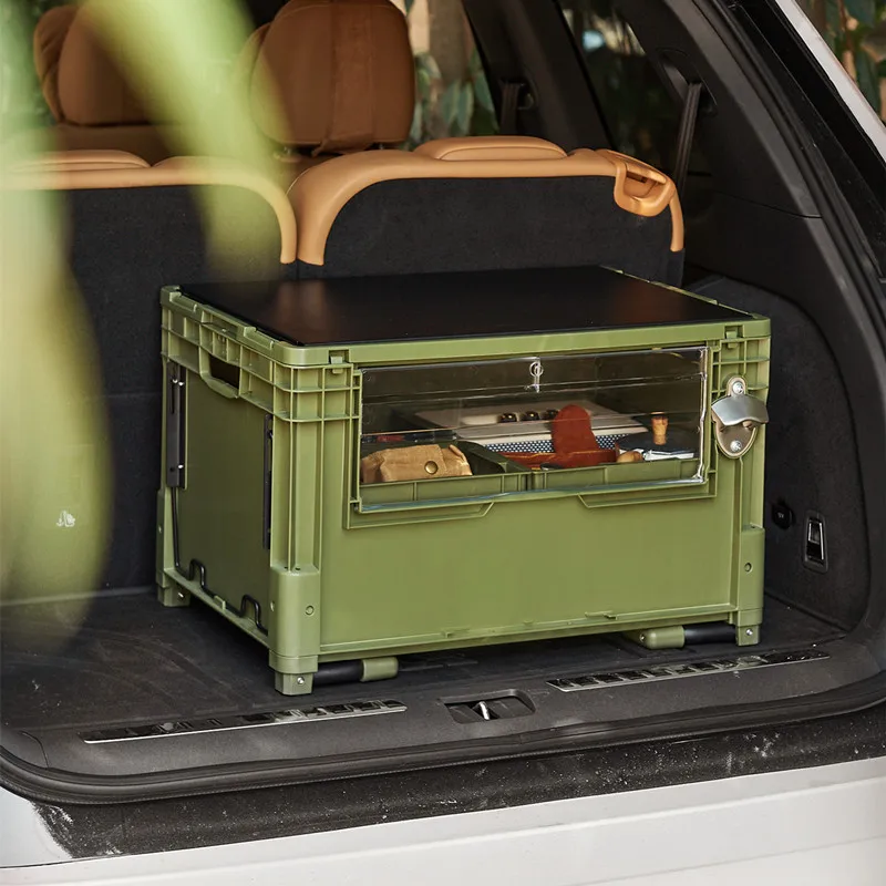 Multifunction outdoor Camping box With Table Kitchen Large Capacity folding Aluminium Table with Picnic BBQ Grill