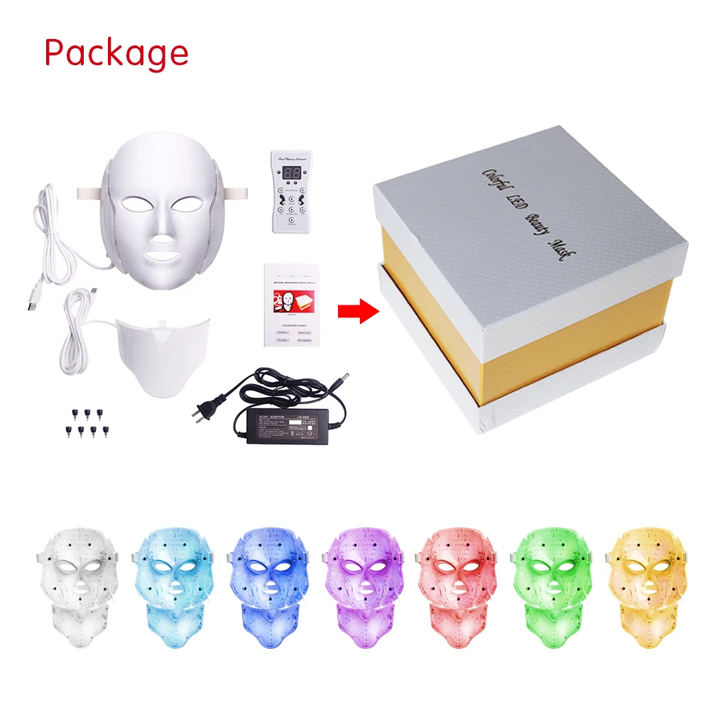 IDEA Hot Sale TL50 Red Light Therapy Mask Home Use Beauty Mask Led 7 Colors Neck And Face Health Care Led Face Device