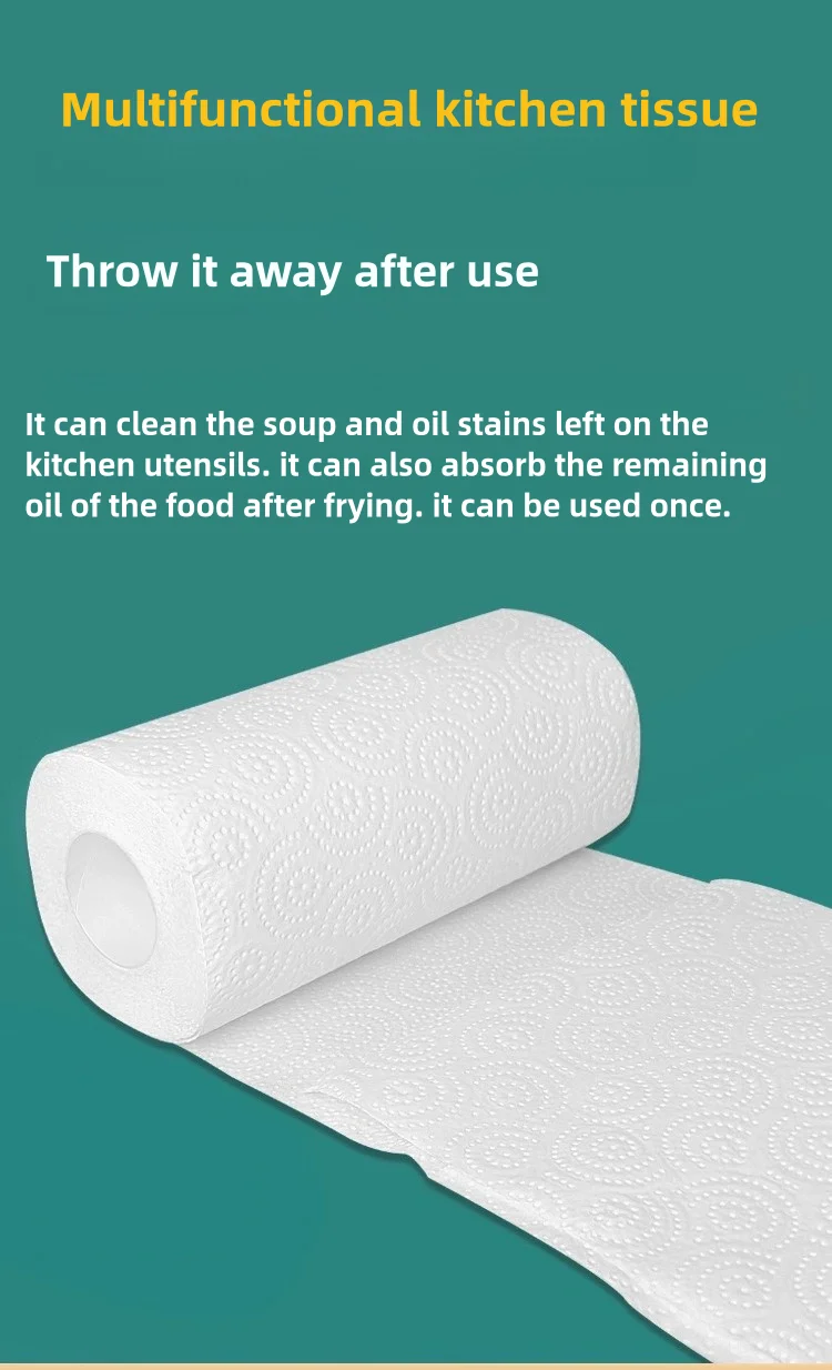 Super absorbent household kitchen paper manufacturer manufactures 1 layer thickened raw wood pulp kitchen paper oil blotter