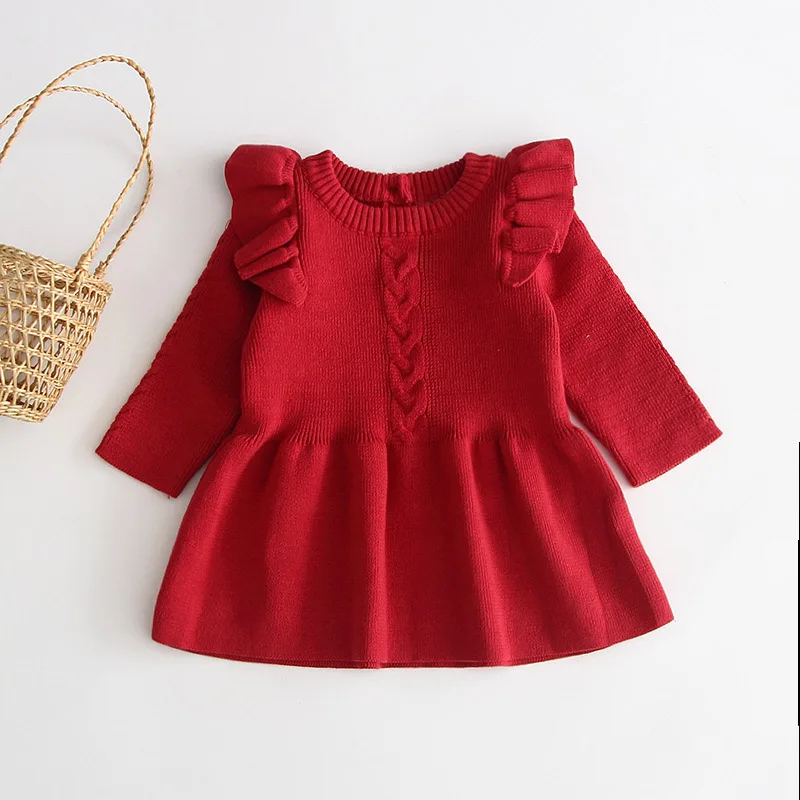 
Soft Cotton Korean Style Dress Muslin Baby Ruffle Knitted Baby Dress 