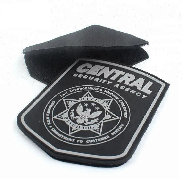 Custom logo Patch High Quality Customized design rubber Emblem patch PVC badges hook and loop fastener manufacturer wholesale