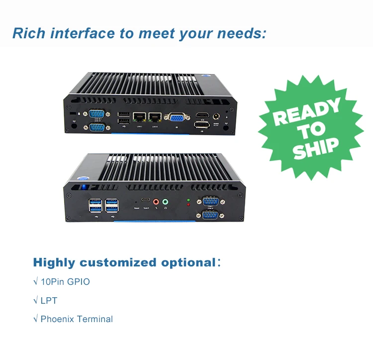 SharevdI Mini PC fanless dual lan Core I3 I5 I7 Desktop Computer Window/ Linux