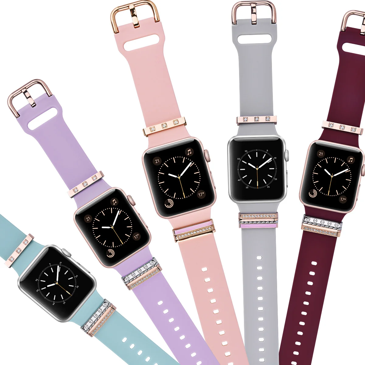 Металлическое декоративное кольцо из нержавеющей стали для ремешка Apple Watch совместимое с ремешком умных