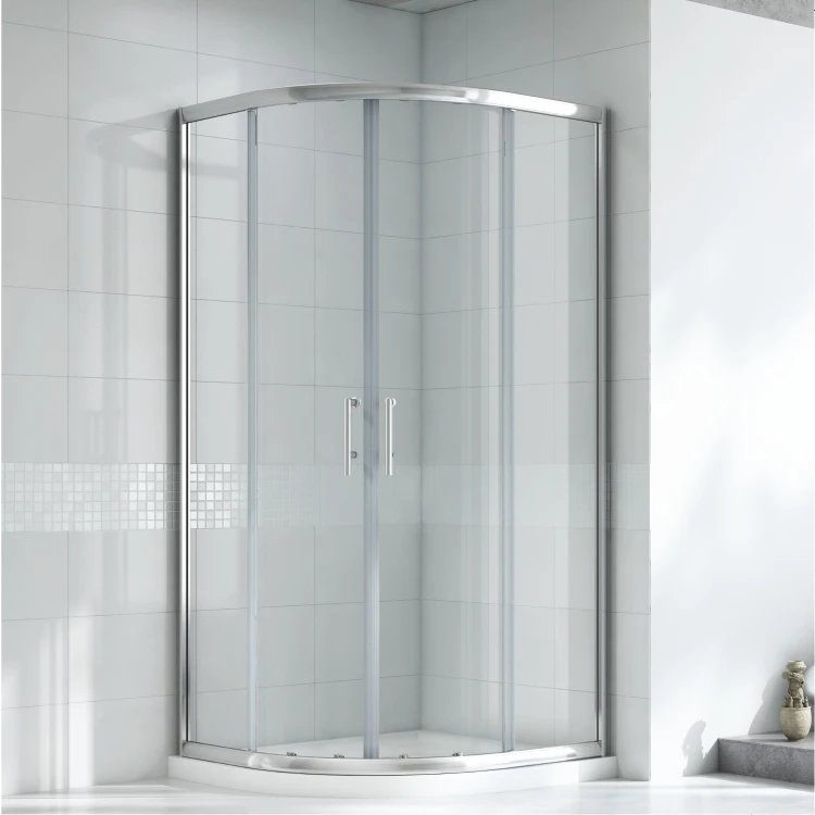 Arc sliding shower door corner cabin 6mm  clear glass shower room Chrome alum bath shower enclosure room