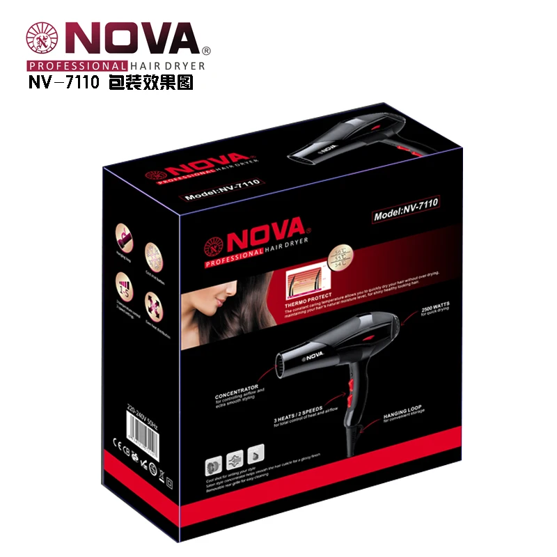  Фен для волос NOVA 2 в 1 профессиональный 2500