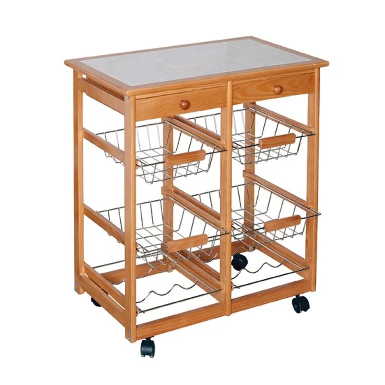 
New design top quality kitchen vegetable cart with wheels 