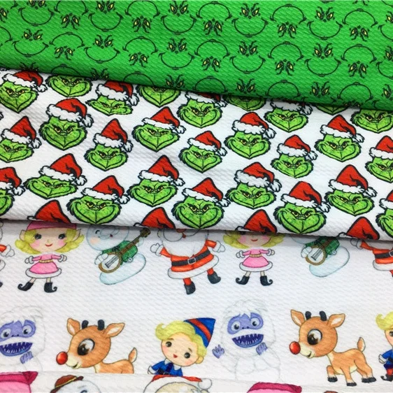 Свободный дизайн Рождественская пуля ткань пользовательский принт трикотажная ткань для девочек головной убор