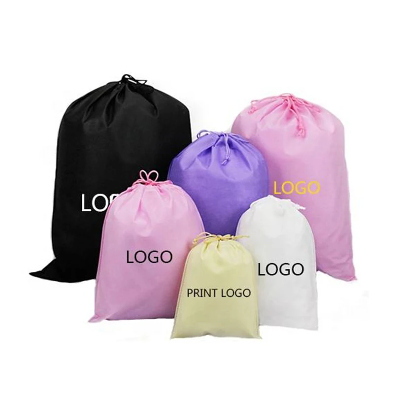 custom reusable draw string nonwoven fabric dust bag eco friendly non-woven shoes cover storage pouch non woven drawstring bag