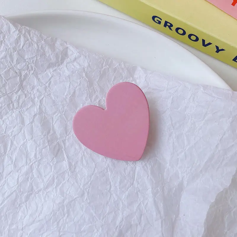 South Korea Fashion Lovely Candy Color Acrylic Heart Hair Clip Women Headdress Hair Clip