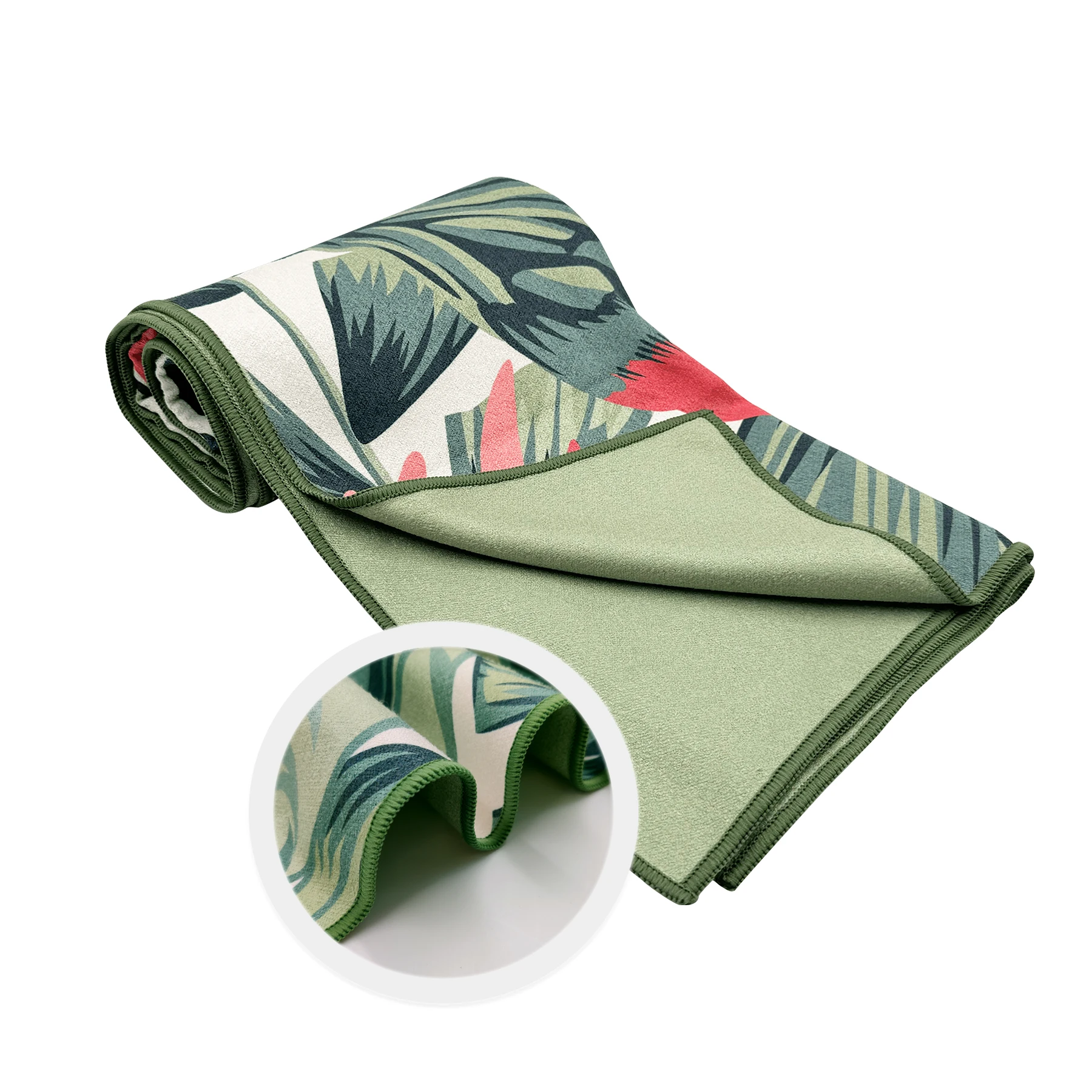 Custom sand free rectangle own pattern sublimation compact microfiber suede beach towel