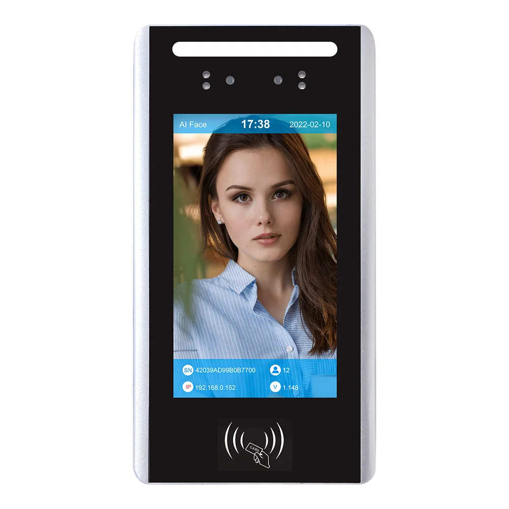 Android 7 inch  Screen Face Recognition Scan attendance Access Control System