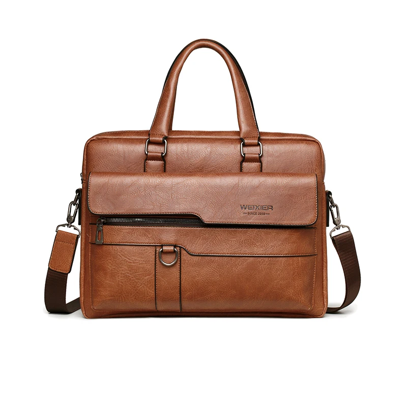 New arrival cmultifunction fashion business luxury PU man messenger vintage leather laptop bag