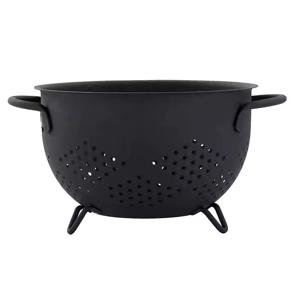 Custom Metal Colander Noodle Pasta Food Drain Basket Strainer Space Saver Sink Drain Basket For Kitchen