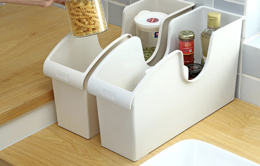 Home Furnishing Reception Series Kitchen Shelves Storage Pot Lock Seasoning Multifunctional Bathroom Cosmetics Storage Box