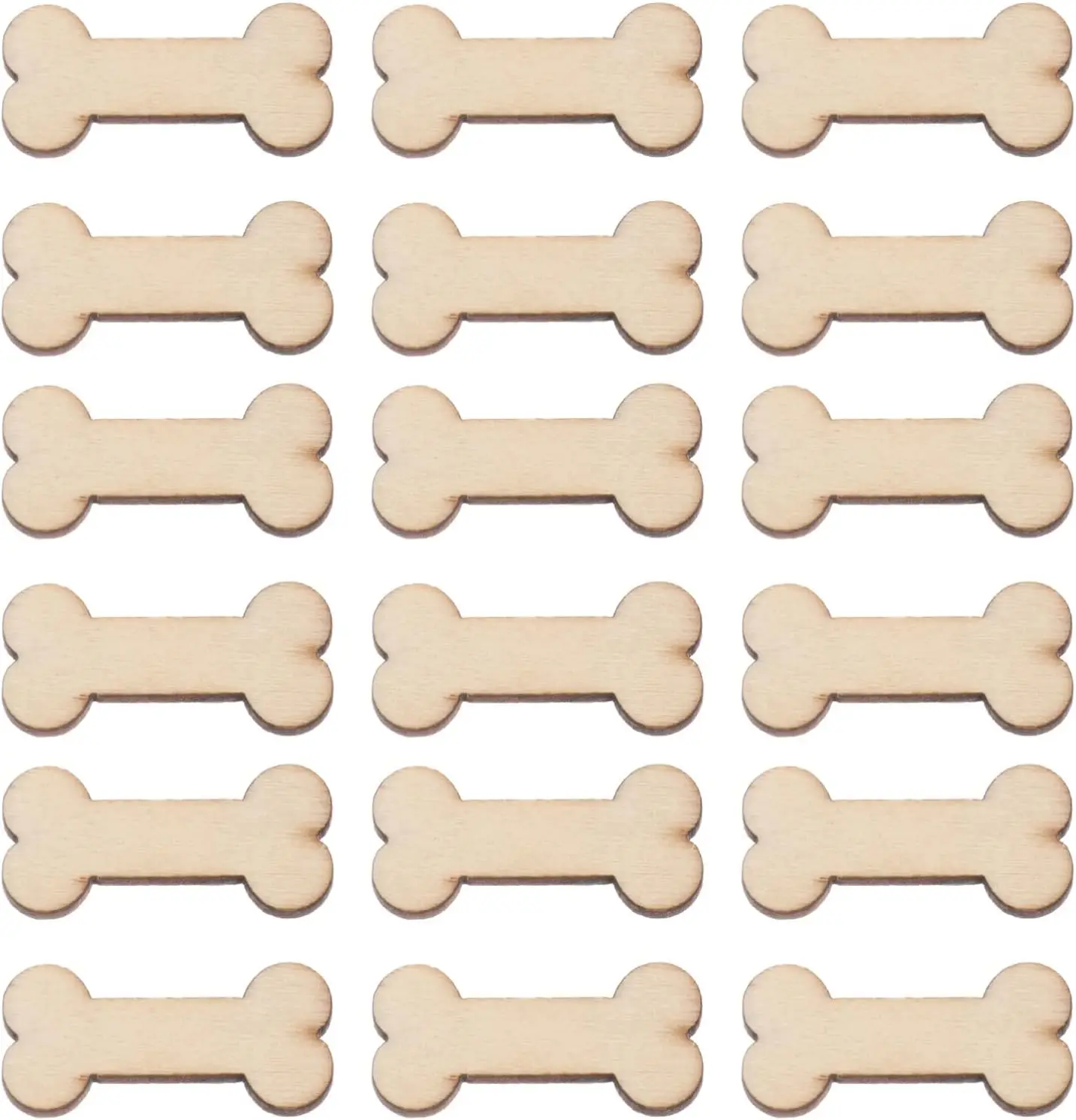 Tabletop Decoration 50 Pieces Wooden Dog Bones Hollow Out Unfinished Wooden Dog Bones Slices Blank Bone Wooden Decoration