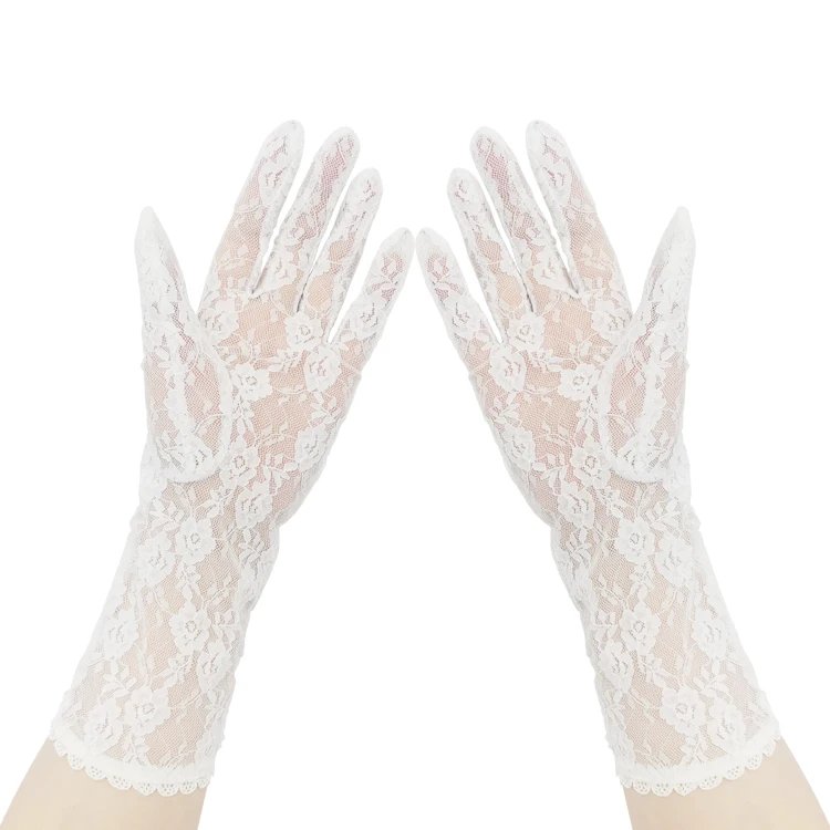 High quality gorgeous lace bridal gloves hot sale sexy white wedding gloves can be customized