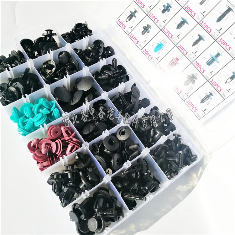 
299Pcs/Set 18 Size Auto Car Fastener Clips Push Pin Rivet Trim Clip Panel Body Interior Assortment With Box 