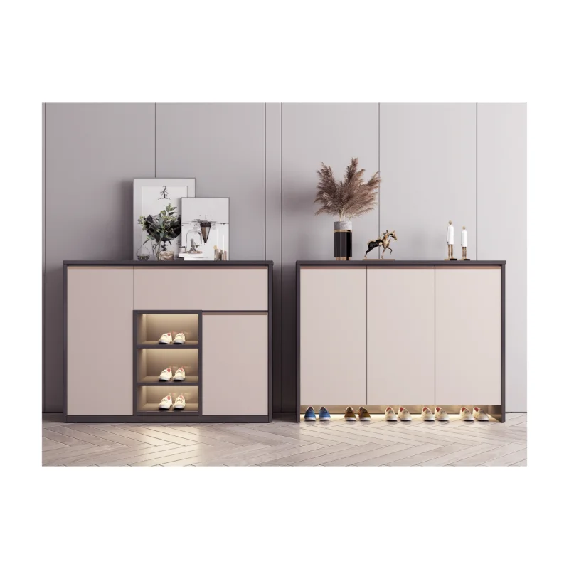 Custom Most Popular sliding door shoe store rack room furniture solid wood storage shoes cabinet for entryways cabinet