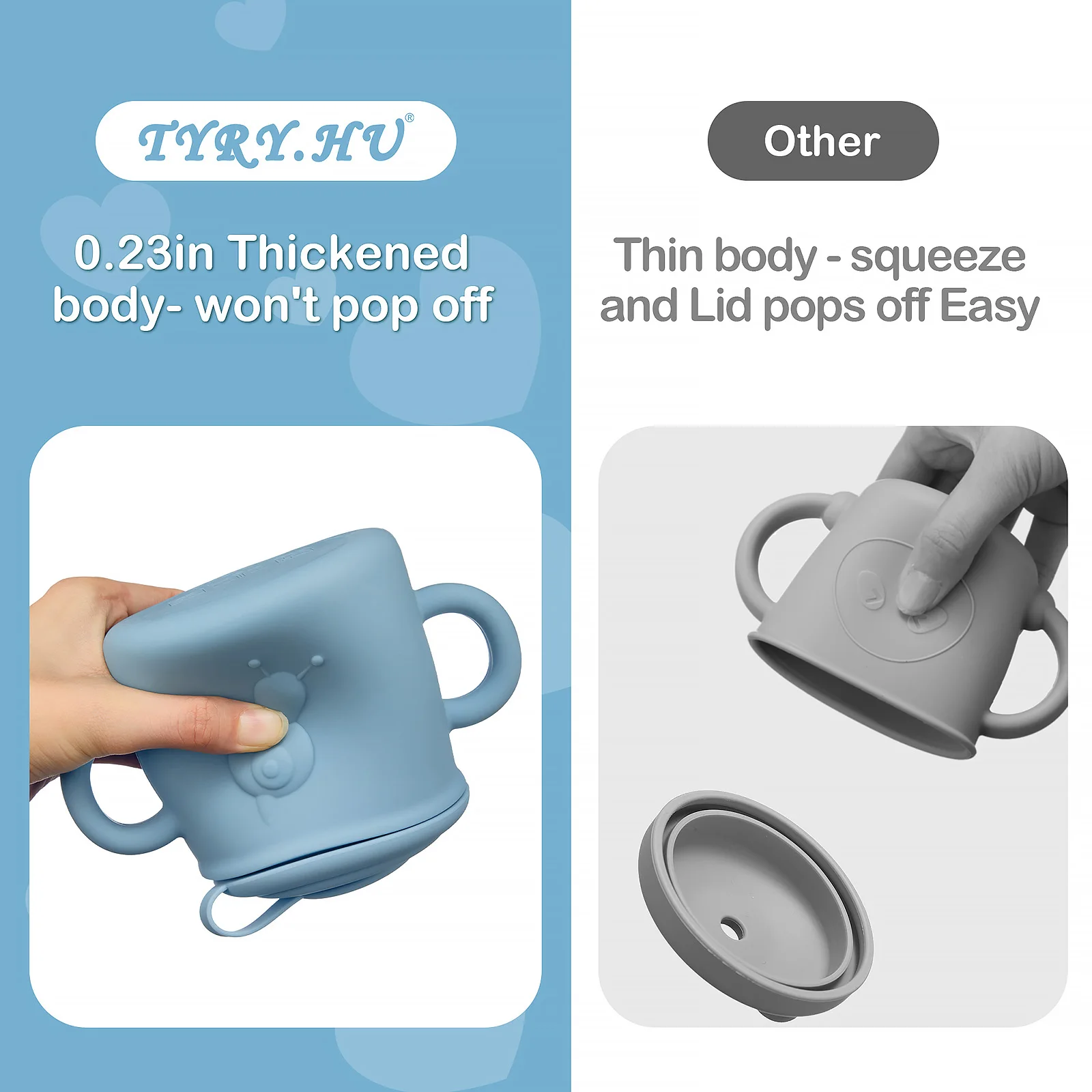 Marvelous design animal snail shape 2 in 1 sippy cup bpa free silicone baby training snack holder toddler sippy cup