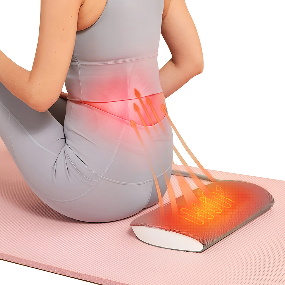 Electric Lumbar Traction Device Rechargeable Inflated Waist Back Stretcher Three Gears with Vibration Massager Heat Relaxation