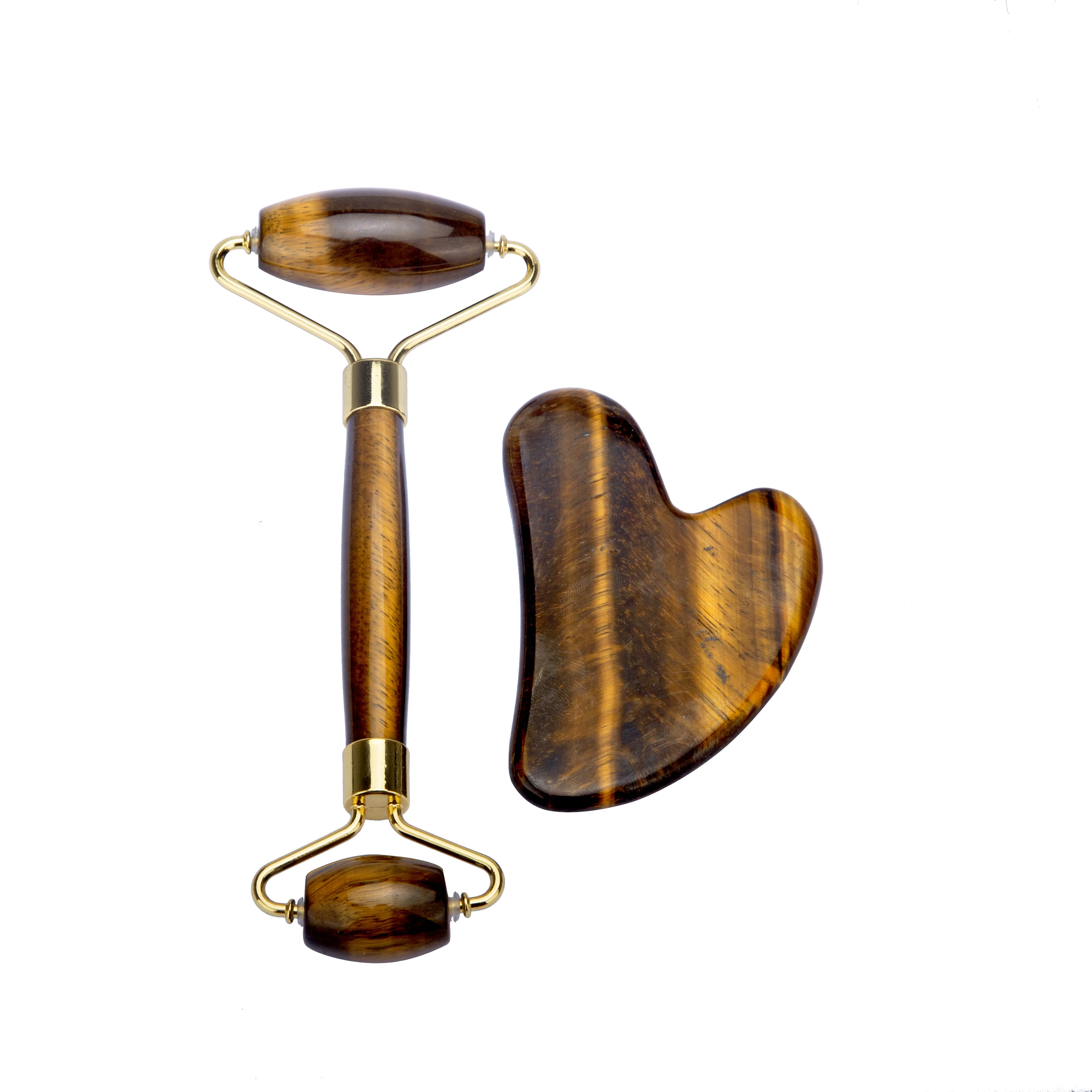 Rosy Finch Amethyst Skin Care Kit Gua Sha Massage Tool Jade Stone Roller Face Crystal Crafts Relaxing Wrinkled Decorative