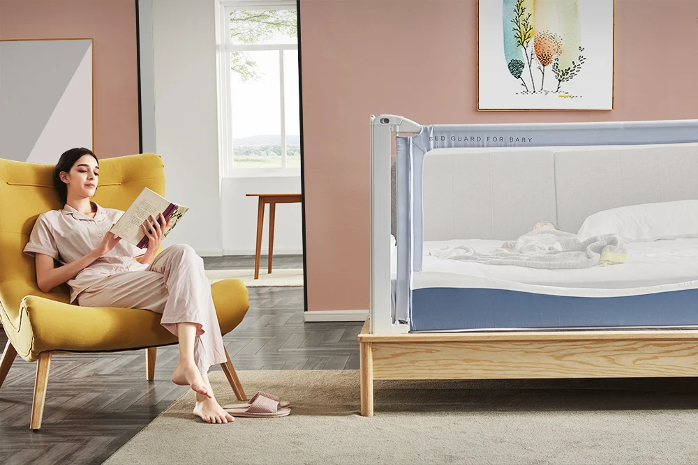 Easy Fold Baby Bed Rail Protection Guard, Safety Toddler Bed Rail Guard/