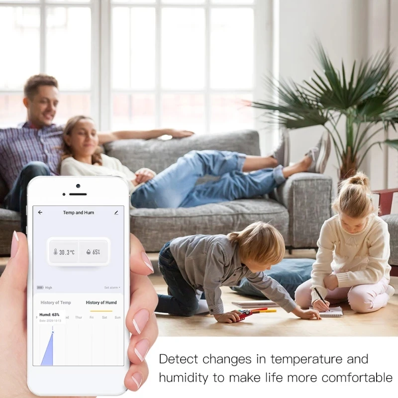 Tuya/SmartLife App ZigBee Smart Temperature And Humidity Sensor Work With Zigbee Hub Via Alexa Google Home Smart Home Dropship