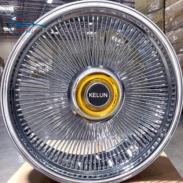 Customized Kelun Brand 28 Inches All Chrome Spoke Wire Wheel Floating Center Style