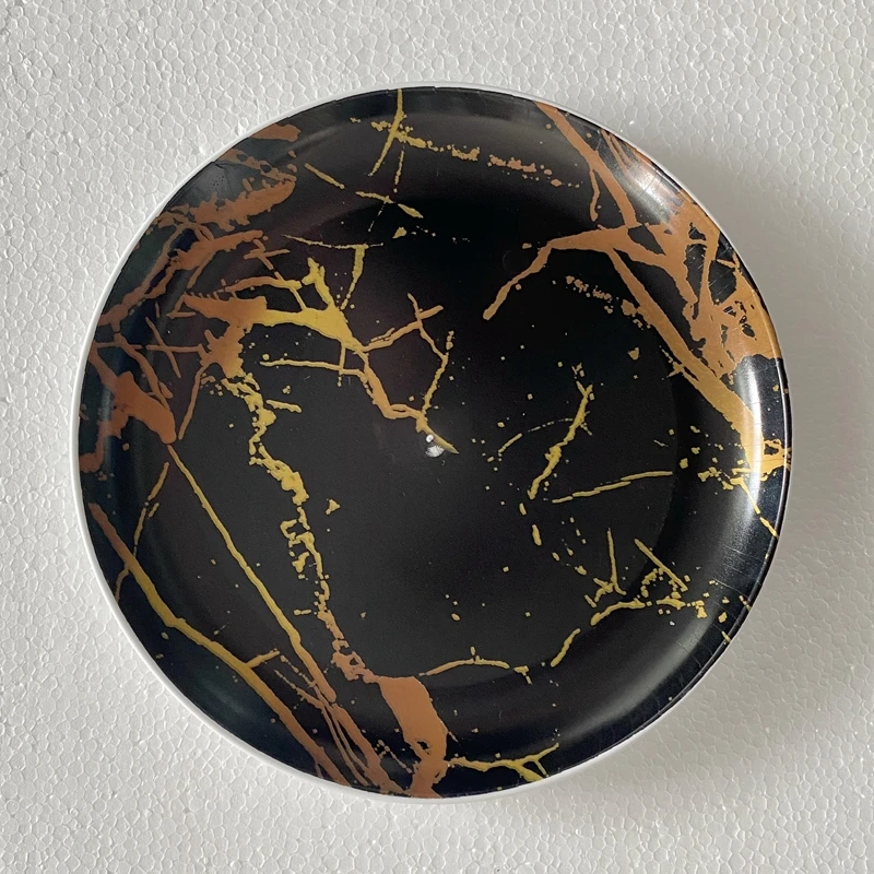 Plates Dishes plastic  marble  design  round shape  baby dishes
