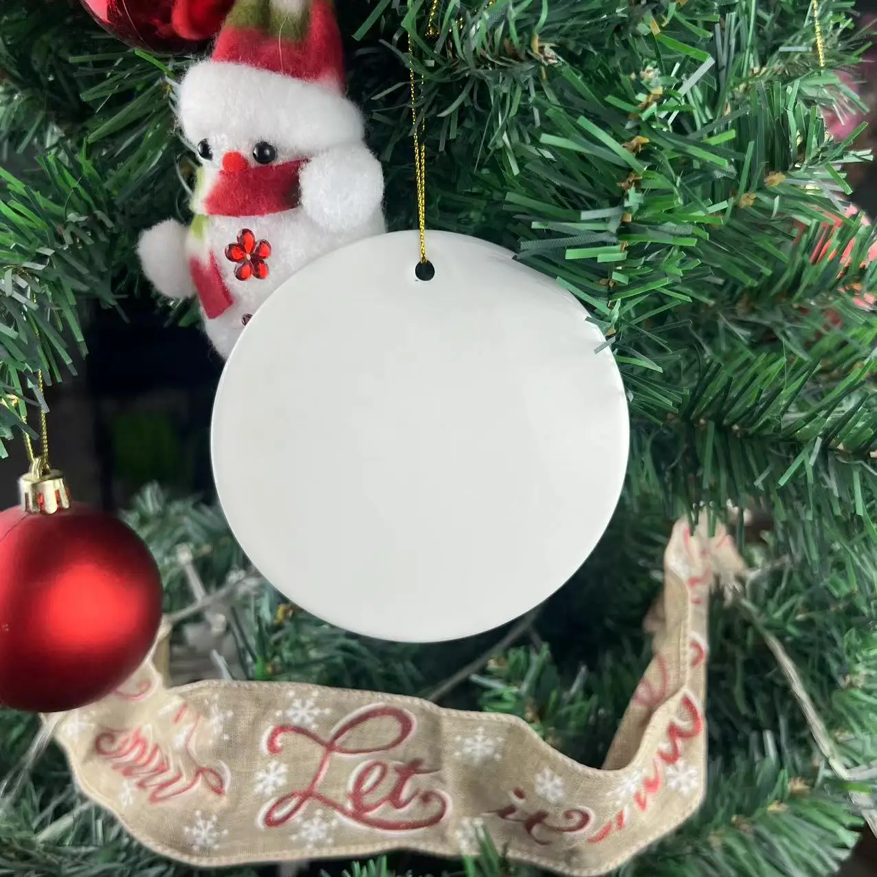 Wholesale Blank White Porcelain Pendant Custom Creative Christmas Ceramic Ornament Pendant