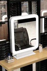 Hair Salon Station Hairdressing Furniture Barber Shop Salon Furniture Salon Mirror With LED Light And Desk