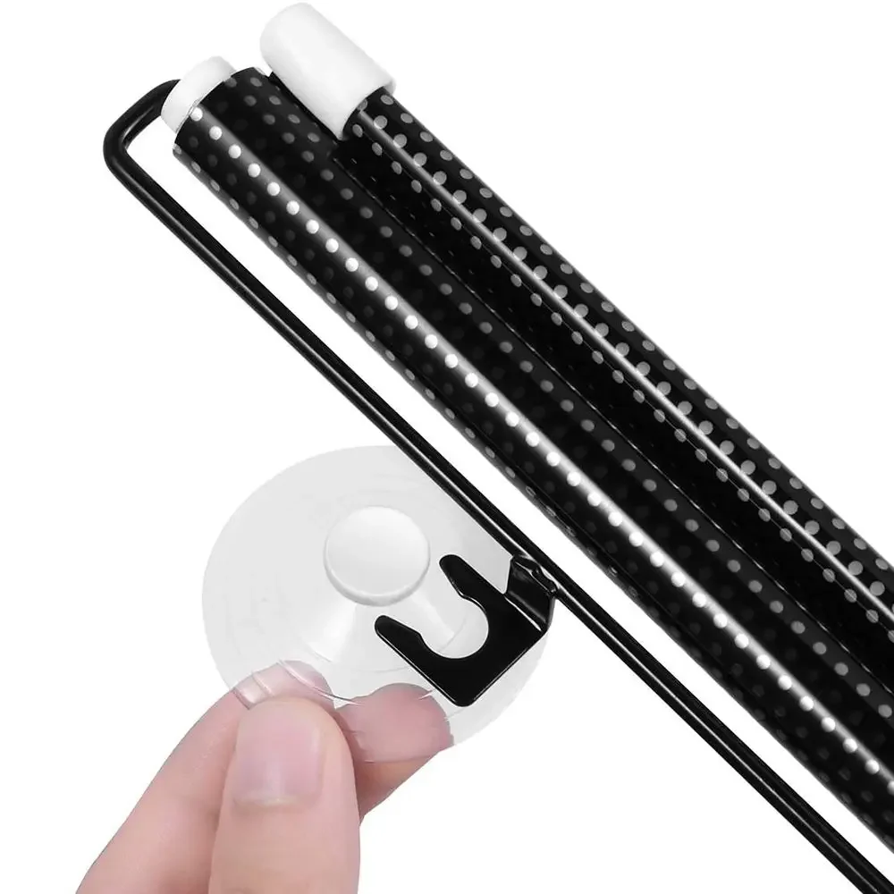 Nail-Free Suction Cup Retractable Roller Blinds Blackout Sunshade Window Cover for Car Front PVC Material Black Color