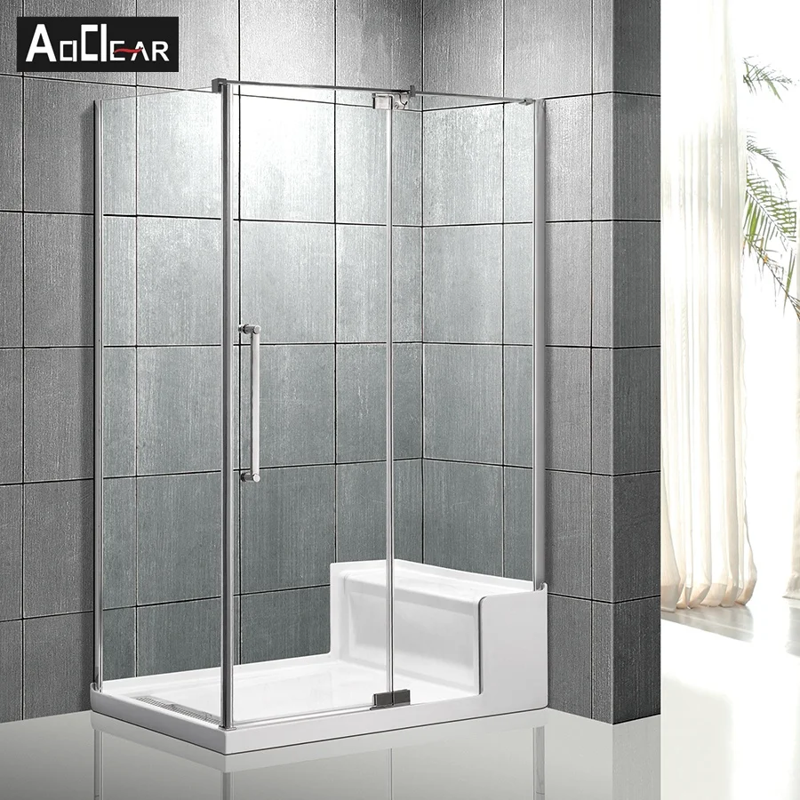 Aokeliya modern waterproof shower enclosure with framed tempered glass doors for home or hotel