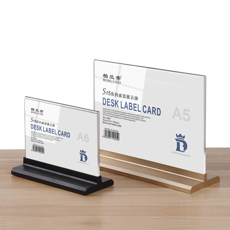 Borlund Clear Display Stand Holder 210x297mm A4 Holders  Customized Acrylic Countertop Table Sign