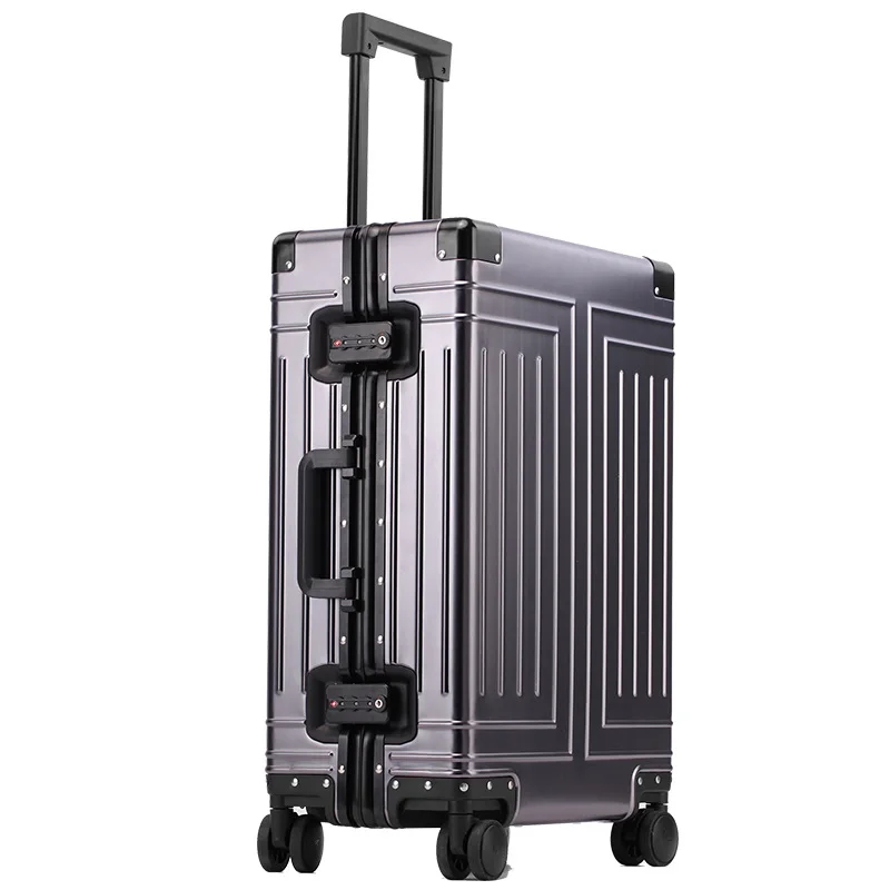 100% Aluminum Suitcase Travel Luggage With 4 Spinner Wheels 20 24 26 28 inch Custom Lightweight