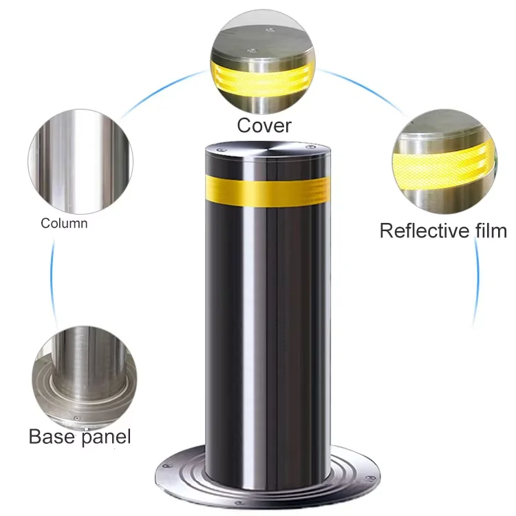 Electric Telescopic Bollard Semi-Automatic Parking Hydraulic Bollards Retractable Barricade Guard Column Warning Posts