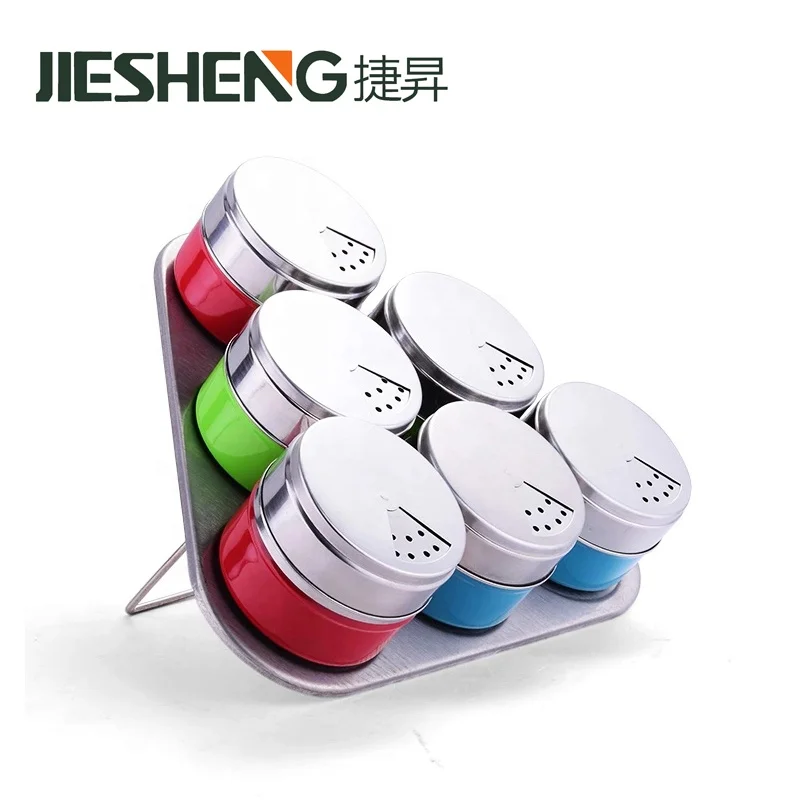 
Fashion Home Seasoning Storage Tins Sets Kitchen Stainless Steel Magnetic Spice Jars with Sift or Pour 