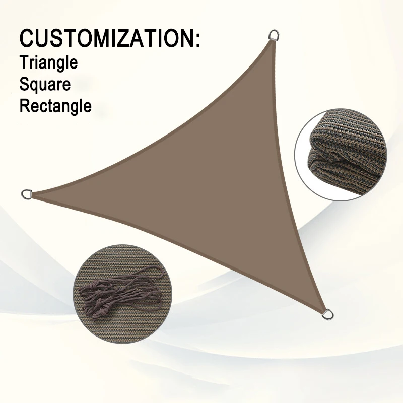 Customized brown uv block waterproof uv protection HDPE sunshade coffee polyester sail sun shade cover nets