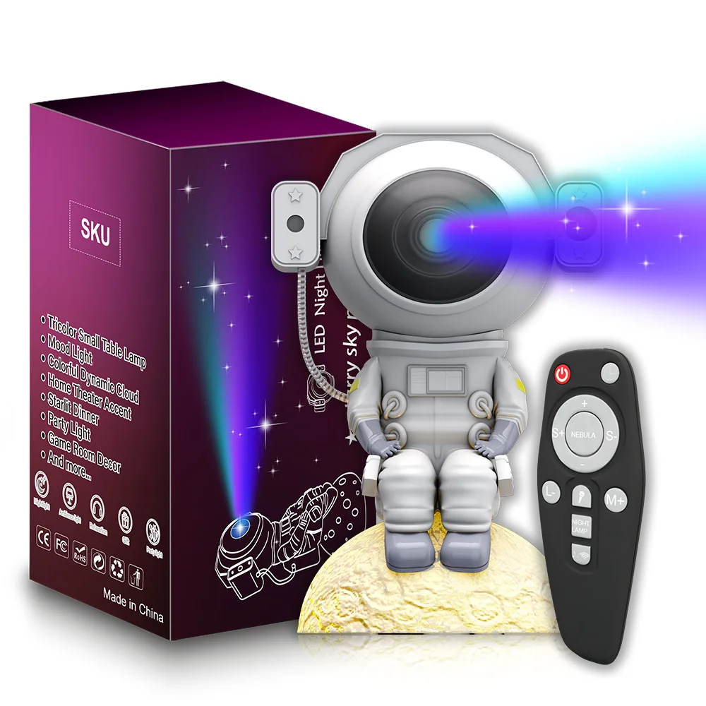 New Astronaut Projector Lamp Star Starry Sky Laser Nebula Night Light Projector Kids Spaceman Led Projection Light