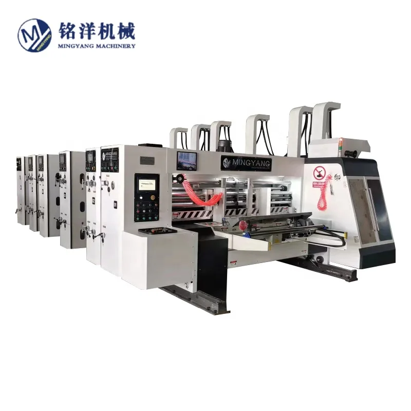 Full Automatic Carton Box Making 4 Color Flexo Ink Corrugated Printing Die Cutting Creasing Machine
